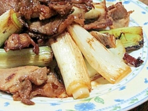 豚肉とネギのピリ辛炒め　（我が家の味）